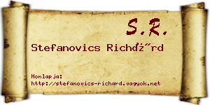 Stefanovics Richárd névjegykártya