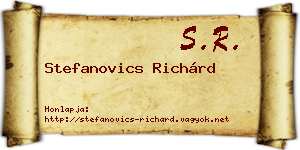 Stefanovics Richárd névjegykártya