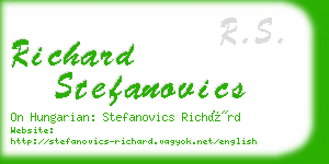 richard stefanovics business card
